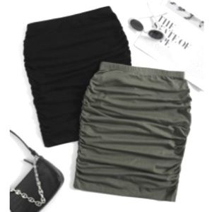2pcs Solid Ruched
Bodycon Skirt
Multicolor / L(8/10)